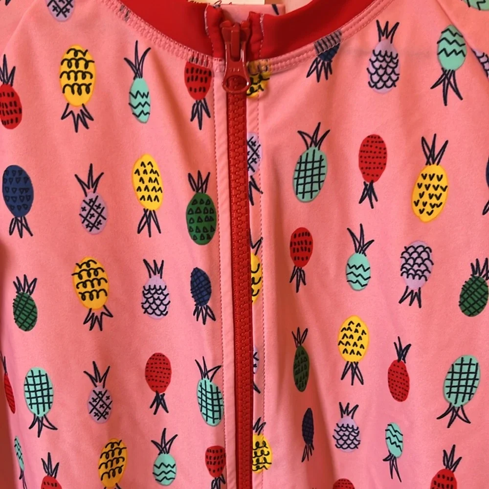 Hanna Andersson Pink Pineapple Zip Rashguard in size 160/14